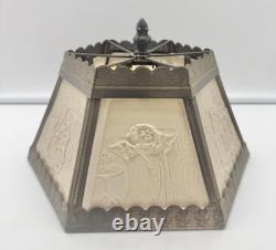 Lithophane Lamp Shade Mid-Century Vintage 6-Panel Children/ Home Scenes