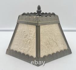 Lithophane Lamp Shade Mid-Century Vintage 6-Panel Children/ Home Scenes