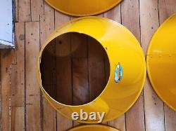 Lot 13 Vintage NOS Industrial Yellow Metal Cone Lamp Light Shade Crouse Hinds