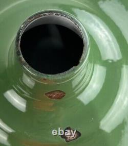 Lot of 2 GREEN Enamel LIGHT SHADES 16INDUSTRIAL BARN STATION VINTAGE