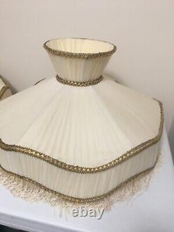 Lot of 2 Vintage Capodimonte Large Lamp Shades 12in High x 22in Diameter Approx
