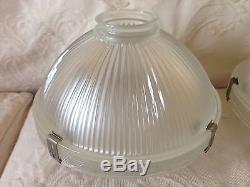 Lot of (2) Vintage Industrial Pendant HOLOPHANE Lamp Light Shades No 2110 7.5