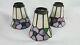 Lot Of 3 Stained Glass Tiffany Style Pendant Lamp Shade Set Jeweled 5