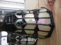 Lot of 4 Vintage Stained Glass Lamp shades Ceiling Fan or Sconce Art Glass