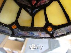 Lot of 4 Vintage Stained Glass Lamp shades Ceiling Fan or Sconce Art Glass