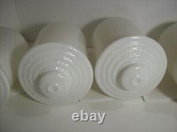 Lot of vintage ART DECO Milk Glass Light Shades, UNUSUAL spotted pattern beehive