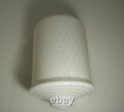 Lot of vintage ART DECO Milk Glass Light Shades, UNUSUAL spotted pattern beehive