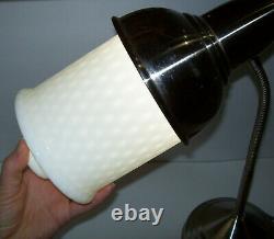 Lot of vintage ART DECO Milk Glass Light Shades, UNUSUAL spotted pattern beehive