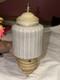 Mcm Light Fixture Opal Iridescent Pearl White Glass Cover With Receptacle! Rare