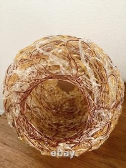 MCM Lucite Spaghetti Hanging Lamp Shade vintage - gold, brown & clear