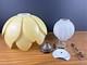 Mcm Mid Century Modern Light Lamp Shade Yellow Plastic Lotus Petal Retro 1970's