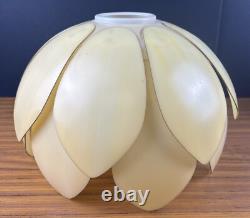 MCM Mid Century Modern Light Lamp Shade Yellow Plastic Lotus Petal Retro 1970's
