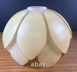 MCM Mid Century Modern Light Lamp Shade Yellow Plastic Lotus Petal Retro 1970's