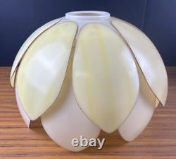 MCM Mid Century Modern Light Lamp Shade Yellow Plastic Lotus Petal Retro 1970's