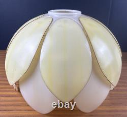 MCM Mid Century Modern Light Lamp Shade Yellow Plastic Lotus Petal Retro 1970's
