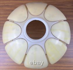 MCM Mid Century Modern Light Lamp Shade Yellow Plastic Lotus Petal Retro 1970's