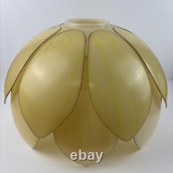 MCM Mid Century Modern Light Lamp Shade Yellow Plastic Lotus Petal Retro 1970's