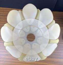 MCM Mid Century Modern Light Lamp Shade Yellow Plastic Lotus Petal Retro 1970's
