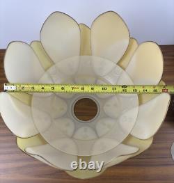 MCM Mid Century Modern Light Lamp Shade Yellow Plastic Lotus Petal Retro 1970's