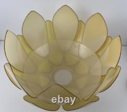 MCM Mid Century Modern Light Lamp Shade Yellow Plastic Lotus Petal Retro 1970's