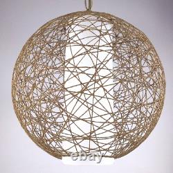 MCM Mid Century Modern Retro Thread Lampshade Light String Bronze GlobeBall T857