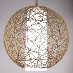 MCM Mid Century Modern Retro Thread Lampshade Light String Bronze GlobeBall T857