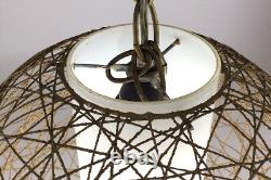 MCM Mid Century Modern Retro Thread Lampshade Light String Bronze GlobeBall T857