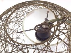 MCM Mid Century Modern Retro Thread Lampshade Light String Bronze GlobeBall T857