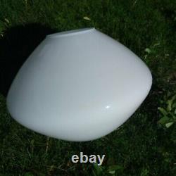 MCM Vintage Glass Light Globe Fixture Cover White Oversize Diamond HUGE