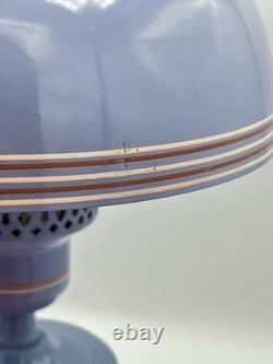MCM Vintage Tole Ware Toleware Periwinkle Blue Table Hurricane Lamp 19 Works