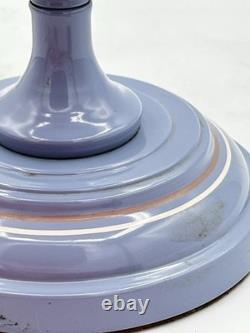 MCM Vintage Tole Ware Toleware Periwinkle Blue Table Hurricane Lamp 19 Works
