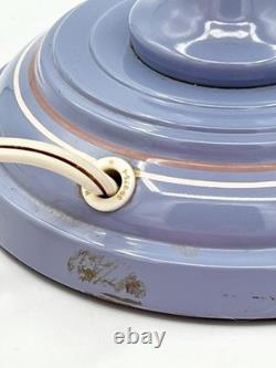 MCM Vintage Tole Ware Toleware Periwinkle Blue Table Hurricane Lamp 19 Works