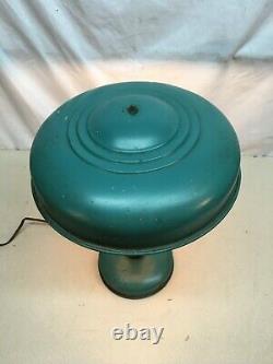 MCM Vintage UFO Saucer Shade Metal Table Lamp 1940's Gas Garage Station