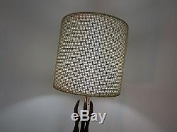MID Century Modern Brass Lamp Shades Vtg Pair Knoll Style