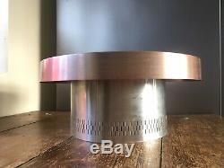 MID Century Modern Danish Space Age Ceiling Light Lamp Shade Silver & Copper 70s
