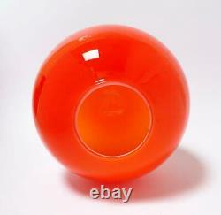 MID Century Vintage Orange Cased Glass Lamp Shade Round Globe Ball Holmegaard
