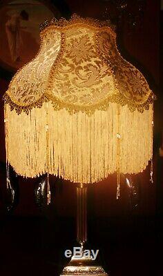 Madame Bella, Victorian Downton Lampshade Exquisite Gold Chenille Brocade 14