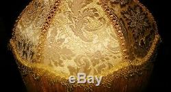 Madame Bella, Victorian Downton Lampshade Exquisite Gold Chenille Brocade 14