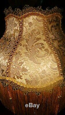 Madame Bella, Victorian Downton Lampshade Exquisite Gold Chenille Brocade 14