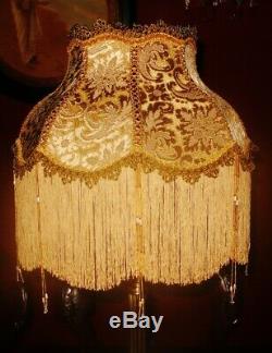 Madame Bella, Victorian Downton Lampshade Exquisite Gold Chenille Brocade 14