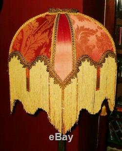 Mandalay, Victorian, Deco Downton Beaded Lampshade, Coral Pinky Peach Brocade 20