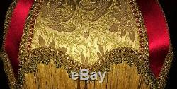 Mandalay, Victorian, Downton Lampshade. Exquisite Gold Brocade & Red Silk. 16