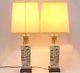 Marbro Porcelain Vase Aquatic Asian Table Lamps Pair Vintage Shades Chinoiserie