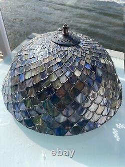 Meyda Tiffany Vintage Lamp Fishscale Collection 16' Shade Green/Blue 3 Lights