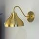 Mid Century Modern Brass Wall Sconce Ribbed Shade Handmade Brass Wall Light