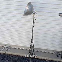 Mid Century Modern Chrome Shade Pole Floor Lamp Vintage