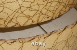 Mid Century Modern Spun Fiber LARGE Double Tier Lampshade withGold MCM