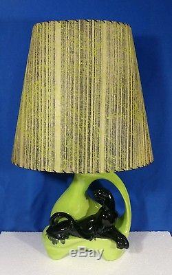 Mid Century Modern Vintage 1950's, Panther table TV Lamp+shadeSpectacular cond