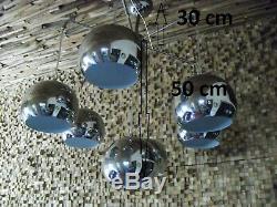 Mid Century Modern space age cascading eyeball chandelier pendant 7 tiers
