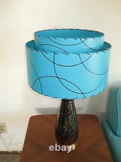 Mid Century Vintage Style 2 Tier Fiberglass Lamp Shade Modern Atomic Turquoise